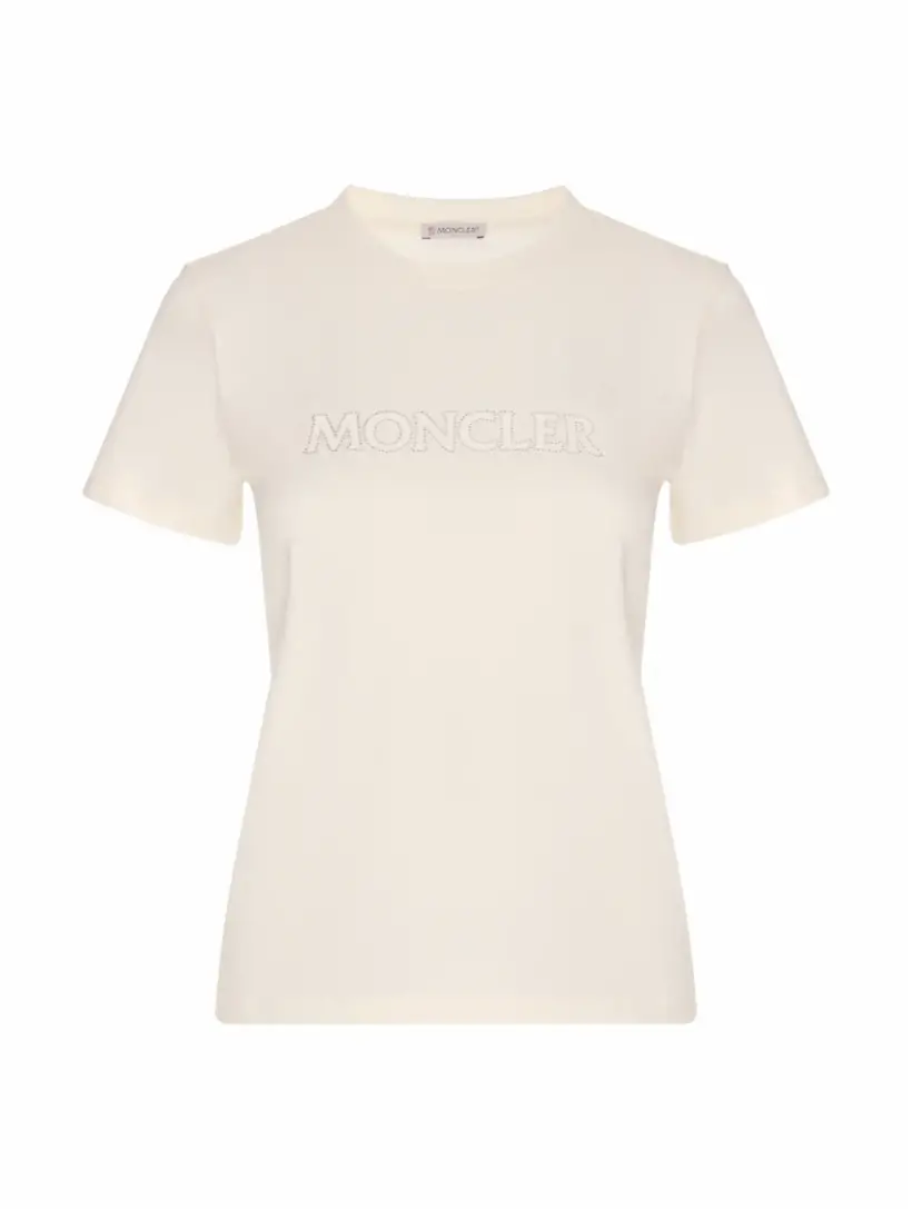 

Хлопковая футболка с логотипом Moncler, белый