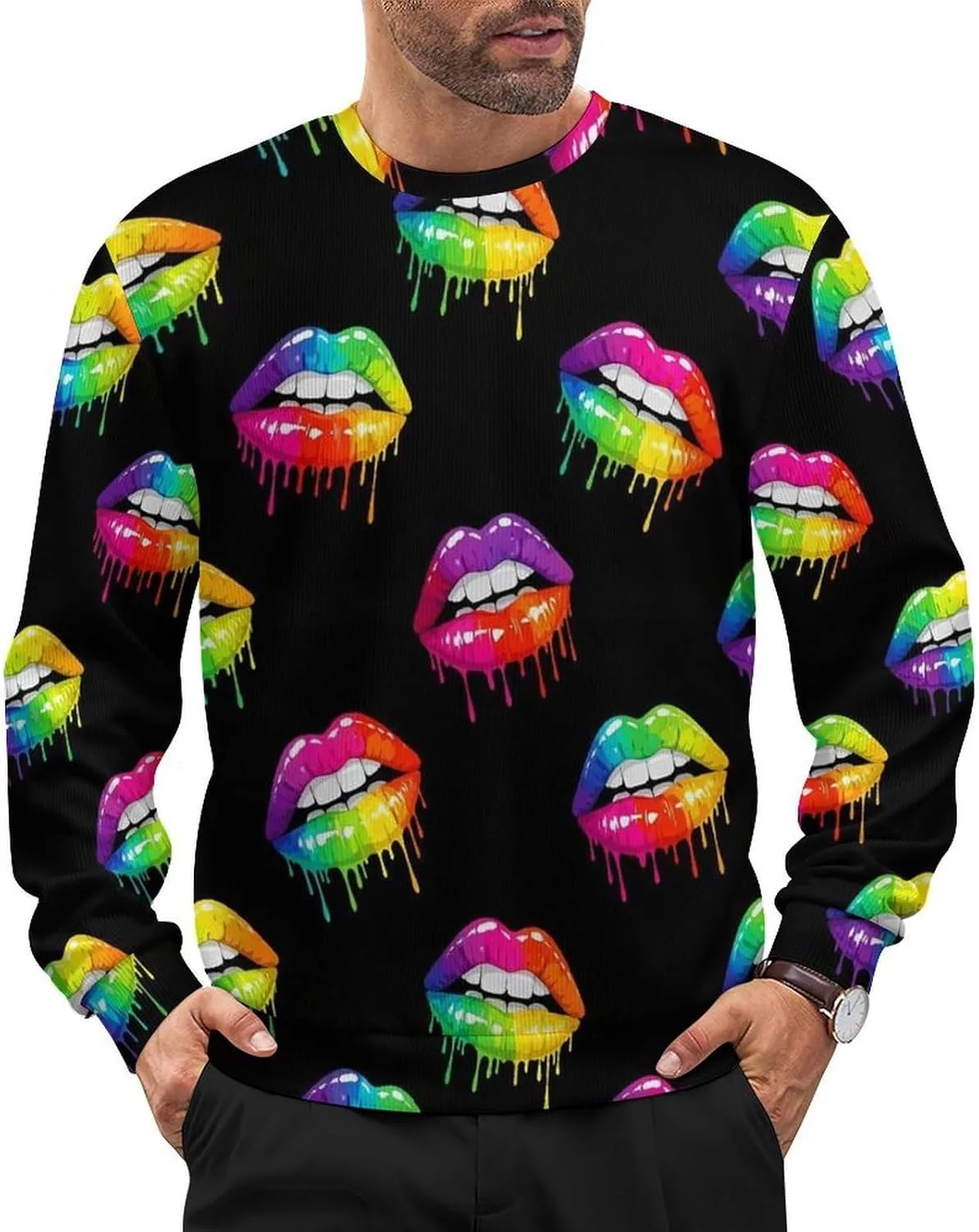 

Мужской классический пуловер с длинными рукавами и круглым вырезом Meaudiwes