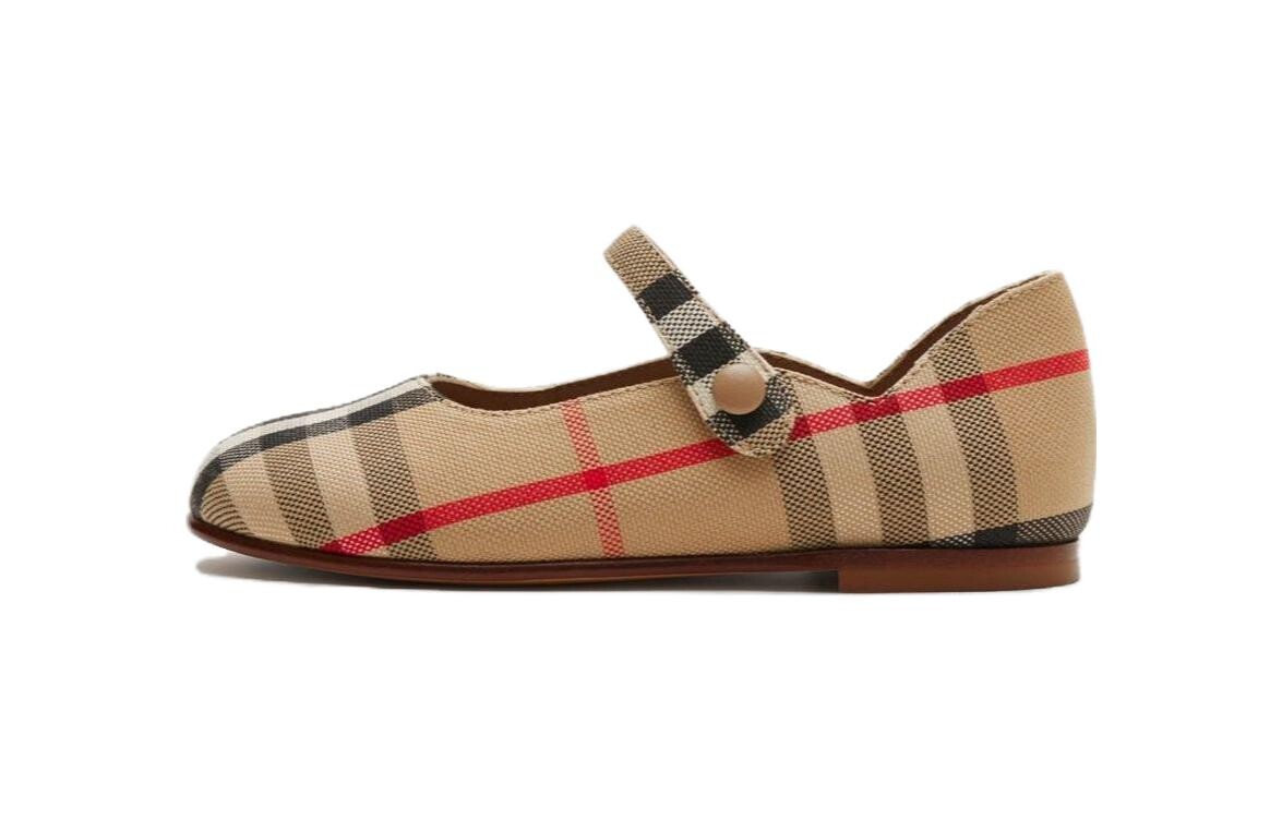 Кроссовки Burberry Kids Vintage Check Mary Jane Ballerinas, коричневый