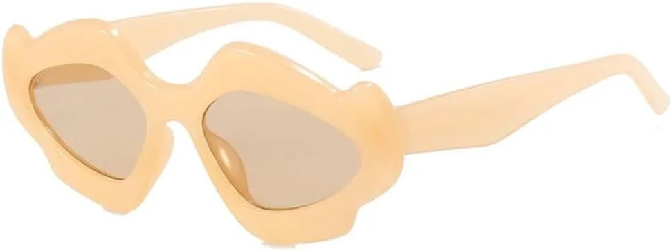 

Солнцезащитные очки LVTFCO для мужчин в стиле хип-хоп, стильные, с защитой UV400, для женщин, женские солнцезащитные очки, цвет «Желево-желтый чай», Jelly Yellow Tea