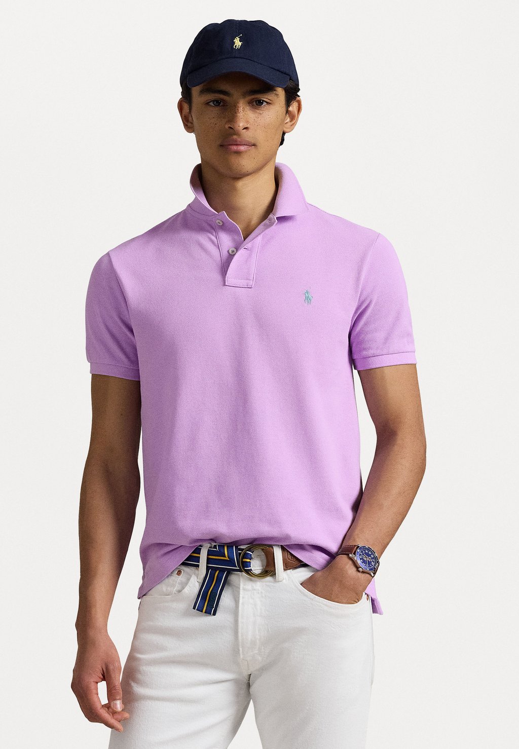 

Поло SLIM FIT MESH POLO SHIRT Polo Ralph Lauren, сиреневый