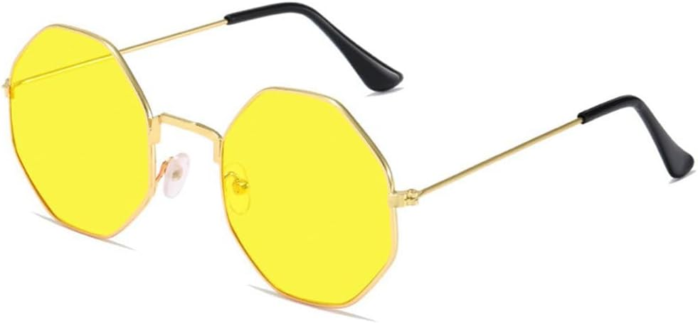 

1 шт. Круглые/сердечко солнцезащитные очки для женщин и мужчин с защитой от УФ-излучения UV400, металлические солнцезащитные очки для женщин и мужчин DSVIGF, B -Gold Yellow