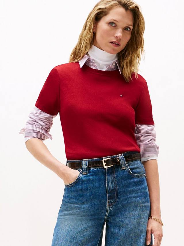 

Футболка с тонким воротником-гольф Tommy Hilfiger, Regatta Red