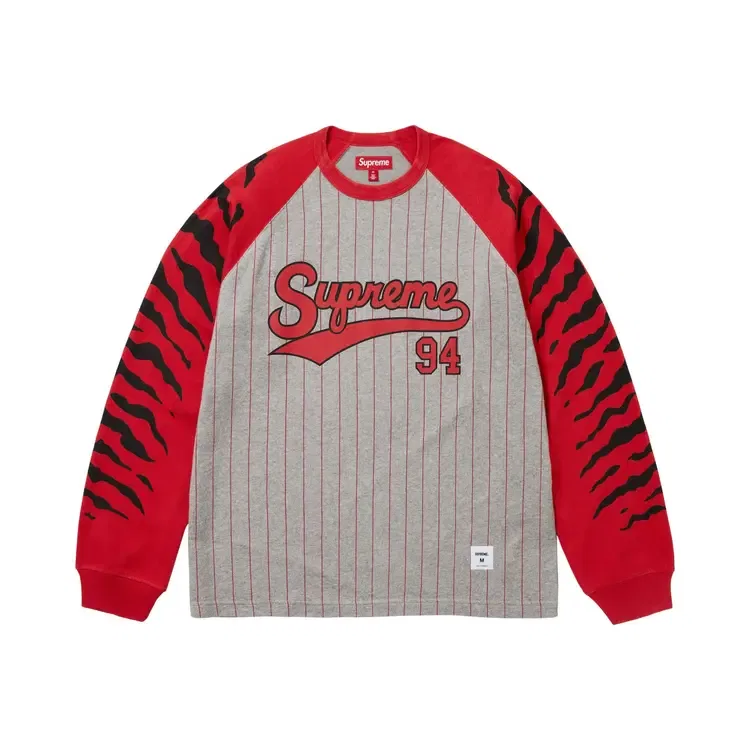Футболка с длинными рукавами Supreme Tiger Raglan, серый