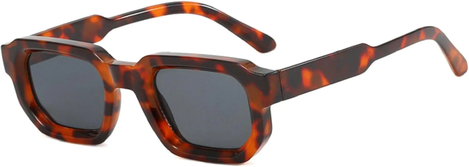 

Винтажные солнцезащитные очки в прямоугольной оправе для мужчин, модные ретро-очки с защитой от УФ-излучения UV400, женские защитные очки mincl, Leopard Gray