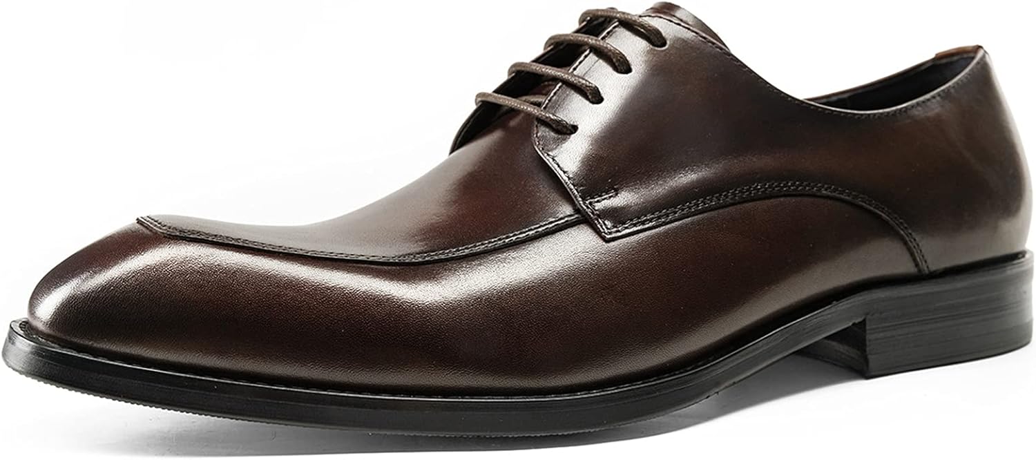 

Мужские кожаные туфли WKNBEU из коровьей кожи для свадьбы, с шнуровкой, классические оксфорды с крыльями, деловые туфли для выпускного и вечеринки, красные - US7/UK6/EU39