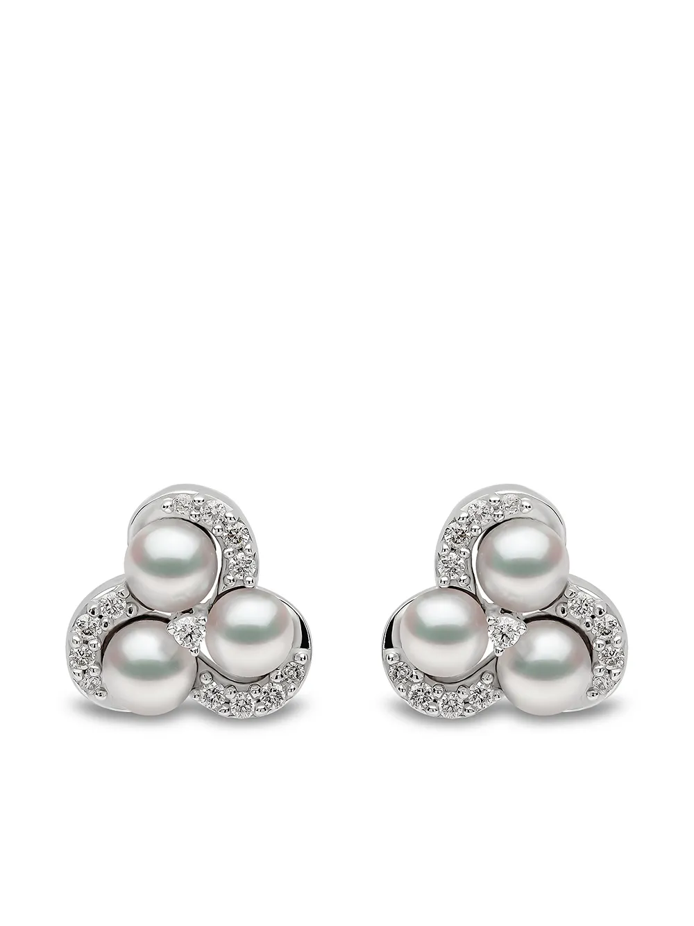

Серьги из белого золота с жемчугом и бриллиантами Yoko London, серебяный