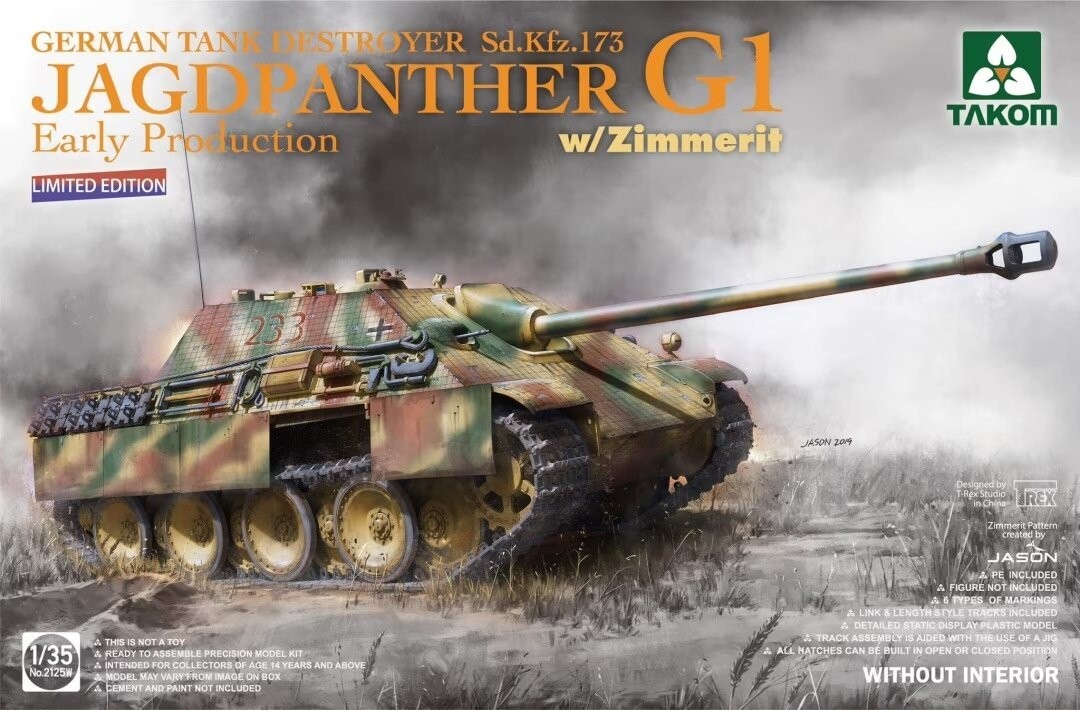 

Takom 2125W Jagdpanther G1 Sd.Kfz.173, немецкий TD, раннее производство с Zimmerit Limited Edition, 1/35 Inna marka