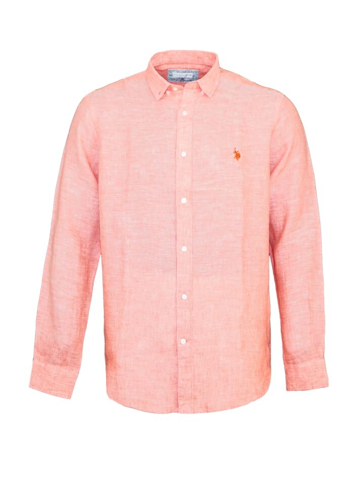 

Рубашка U.S. Polo Assn. Leinenhemd, розовый