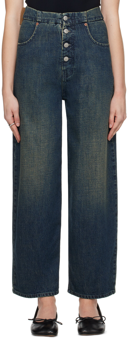 

Синие прямые джинсы Mm6 Maison Margiela, цвет Blue