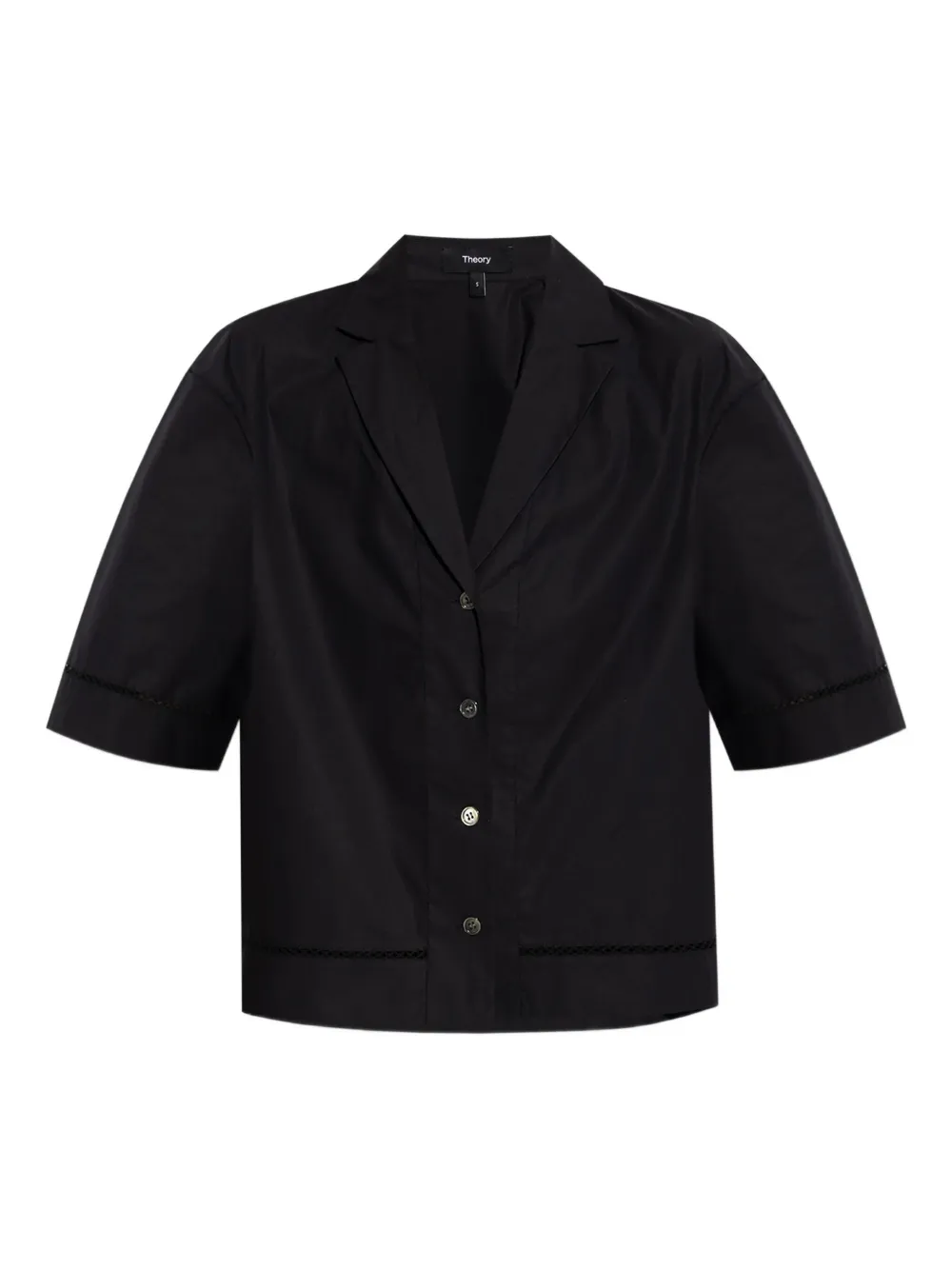 

Рубашка с коротким рукавом и воротником Theory, черный