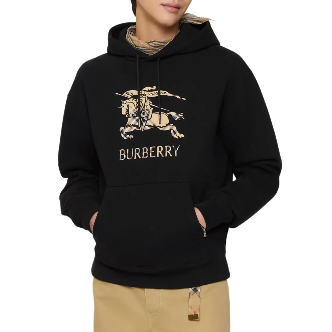 Толстовка Burberry хлопковая с логотипом, черный — фото 3