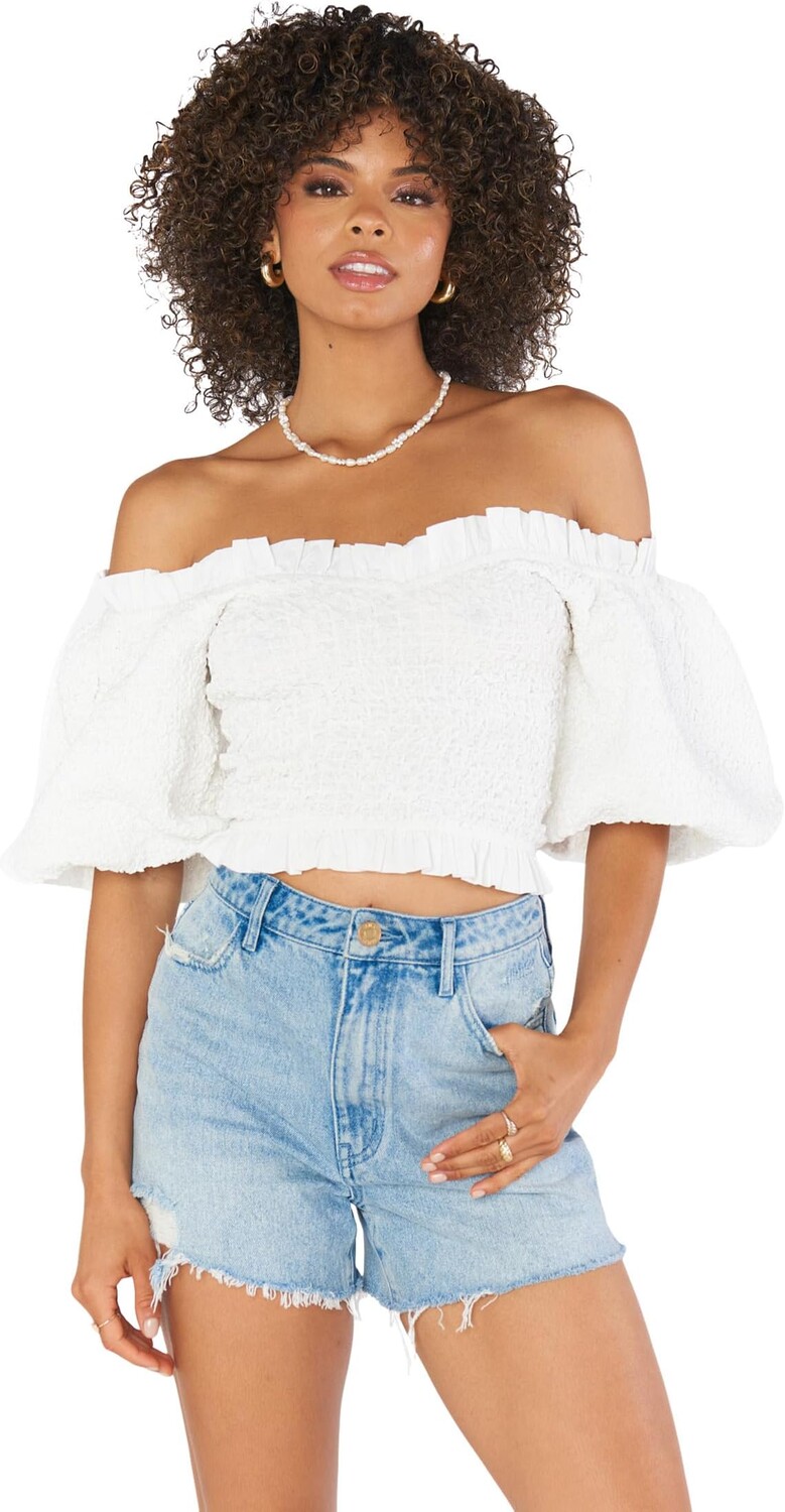 

Топ Show Me Your Mumu Rom Com Top, цвет White Texture Stretch