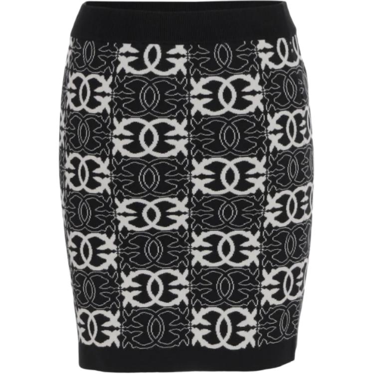 

Прямая юбка с узором логотип PINKO, черный