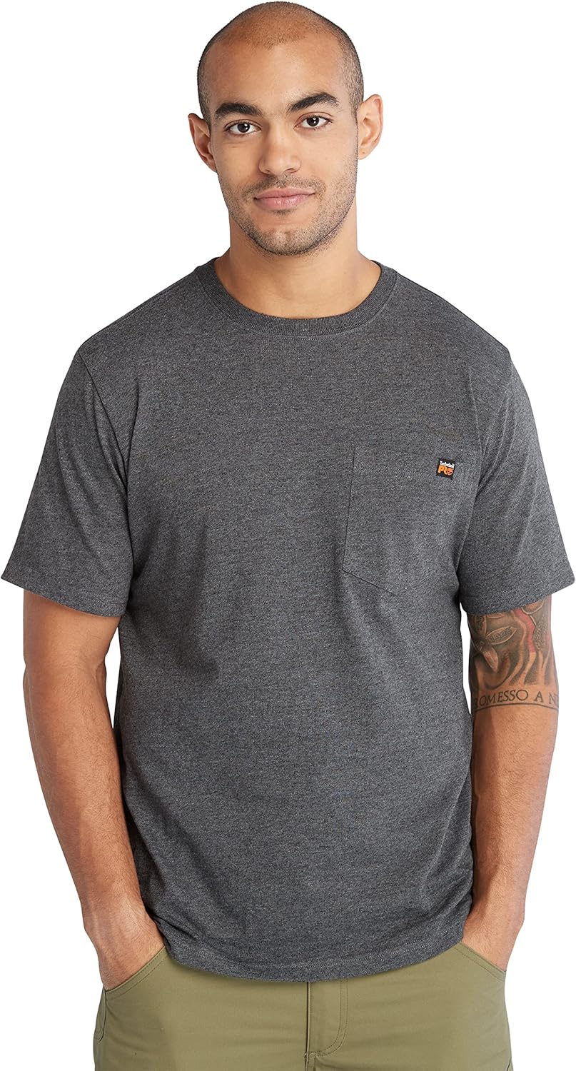 

Футболка Timberland PRO Mens Core Pocket с коротким рукавом, Deepest Grey Heather