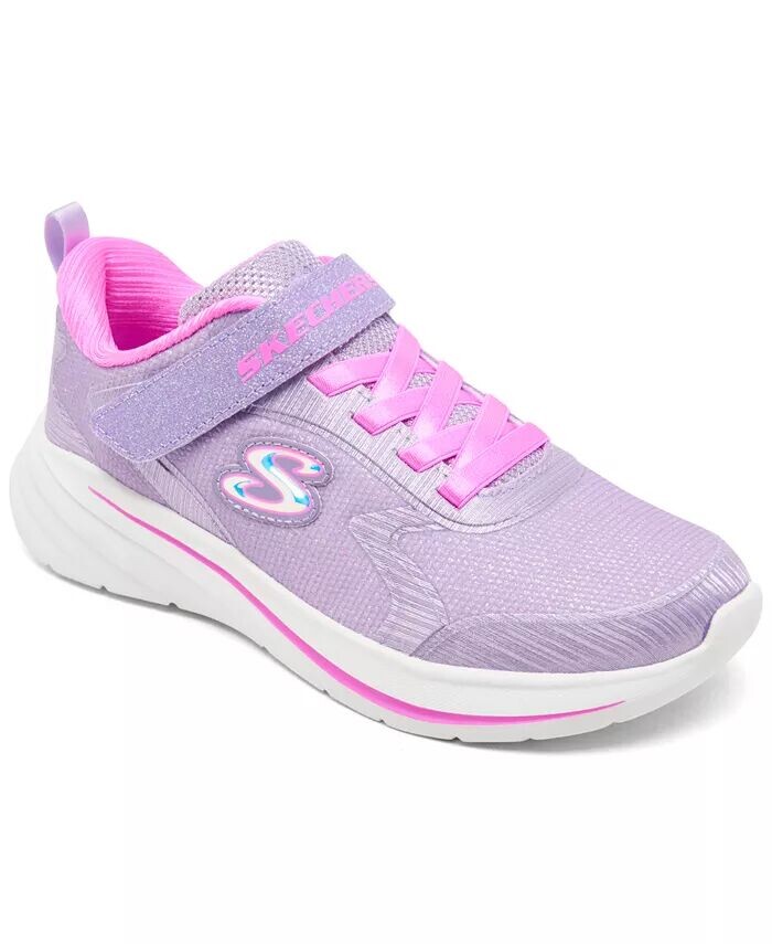 

Повседневные кроссовки Little Girls Wave 92 с ремешком на застежке от Finish Line Skechers, фиолетовый