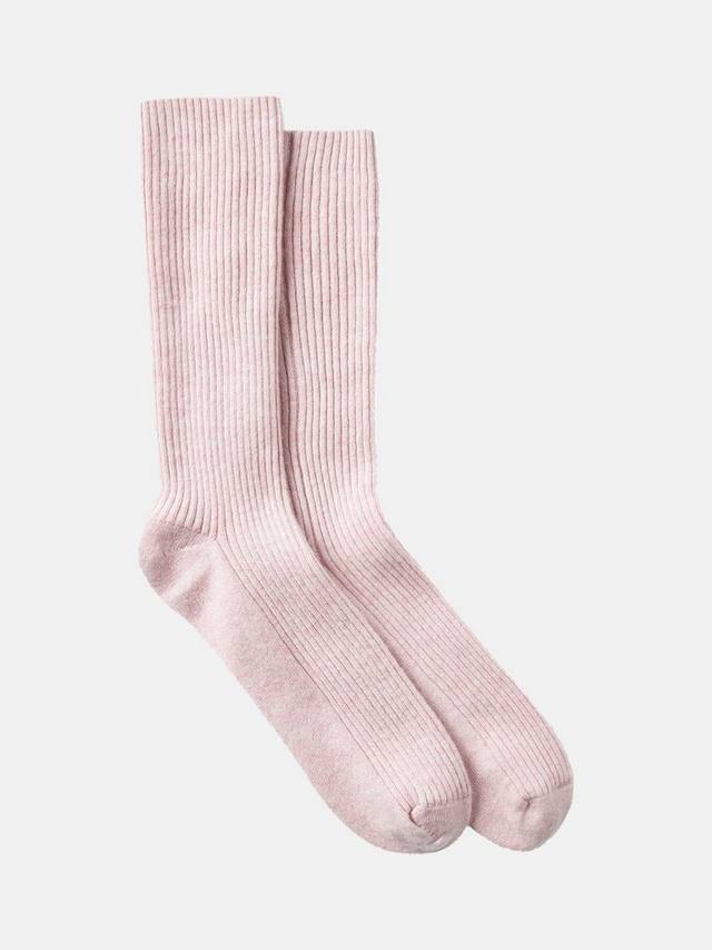 

Рифленые носки для кровати из чистого кашемира British Boxers, Ballet Pink