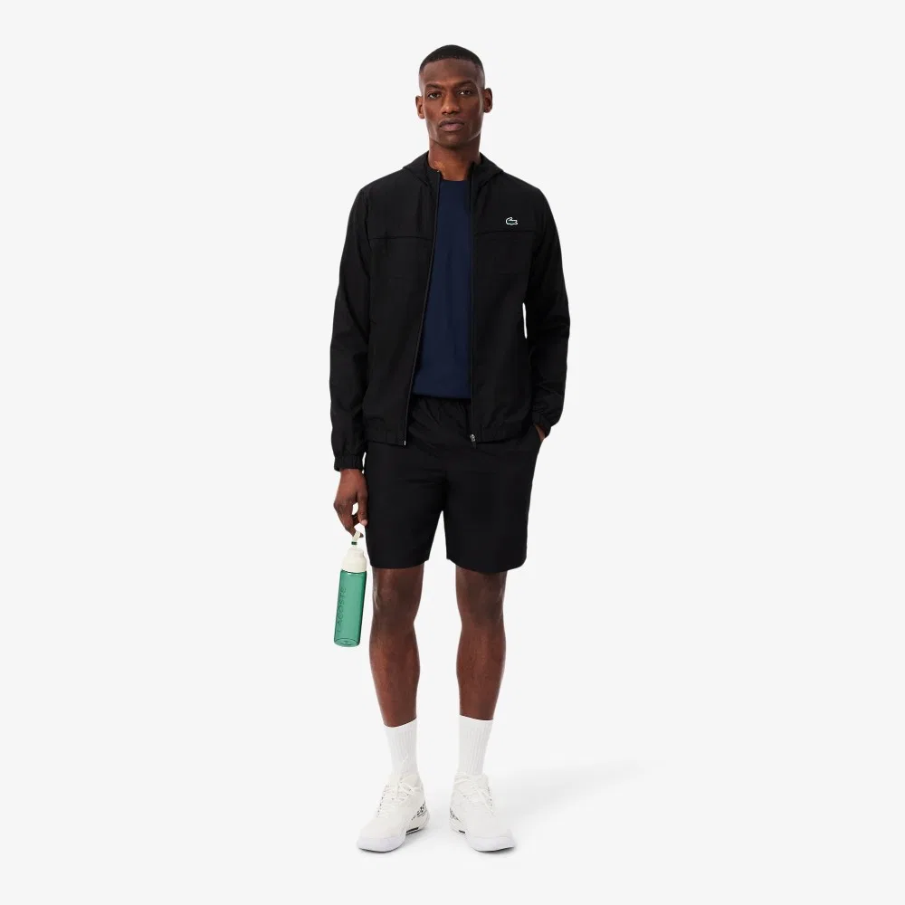Мужская базовая тренировочная футболка, тёмно-синяя, от Lacoste — фото 4