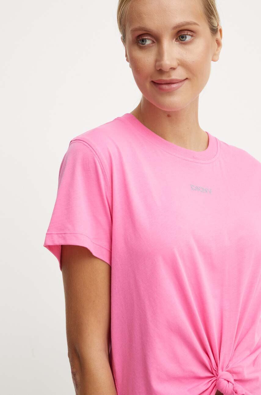 

Хлопковая футболка Dkny, розовый