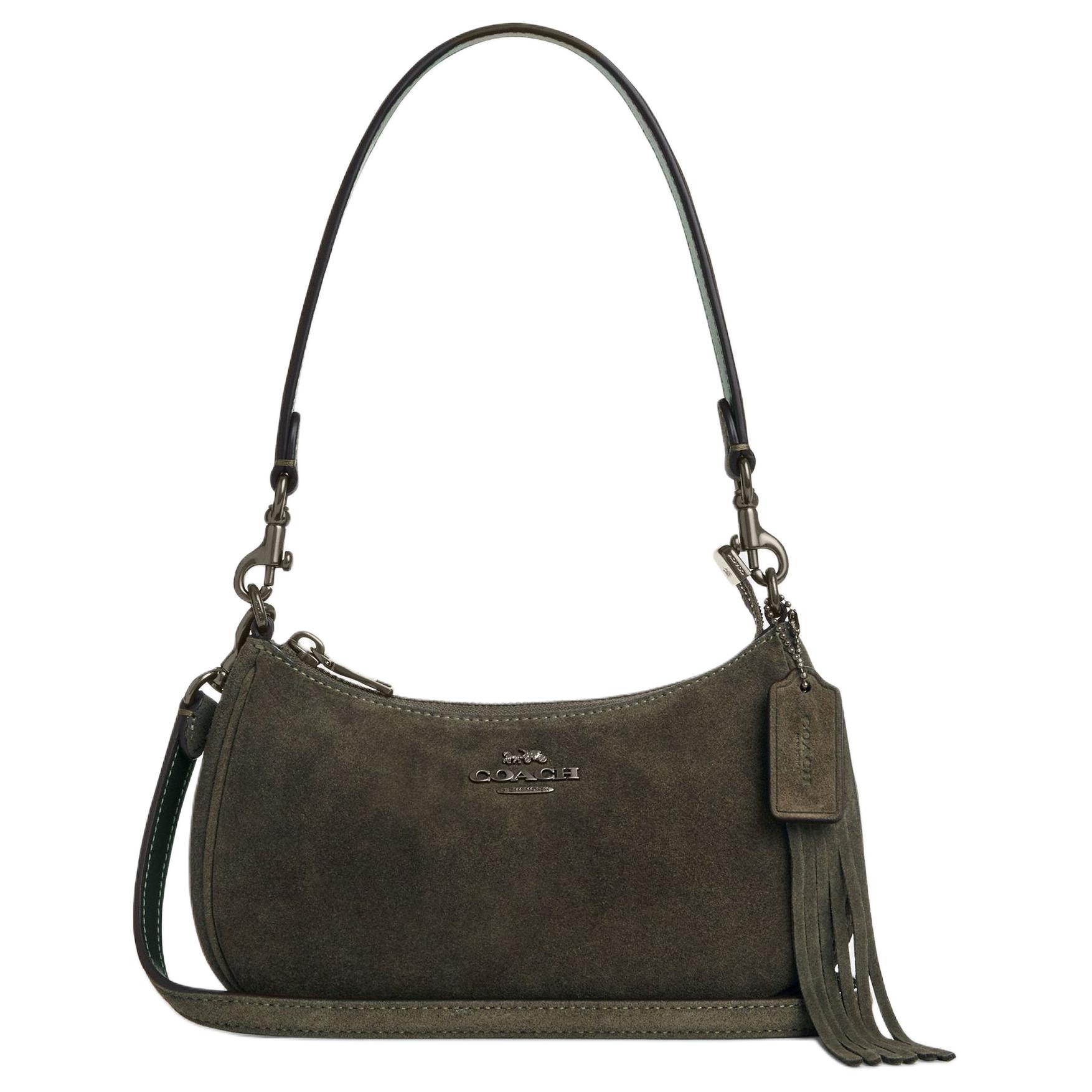 

COACH Армейский зеленый женский миниатюрный кожаный кроссбоди через плечо