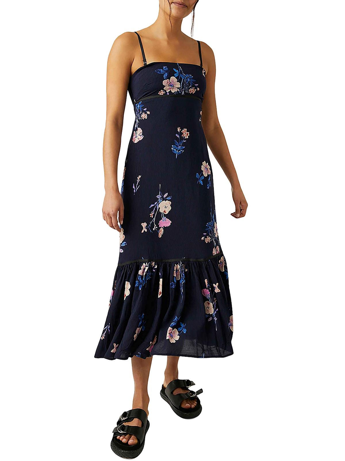 

Женское платье миди с баской и миди Free People, цвет midnight combo