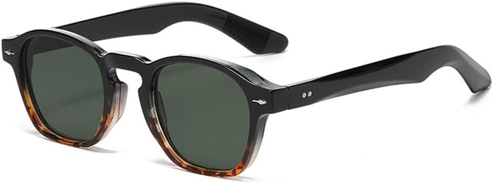 

Мужские квадратные солнцезащитные очки в стиле ретро с заклепками, модные сине-зеленые, трендовые оттенки, защита от ультрафиолета UV400, женские очки в прозрачной оправе WNCKSQ, Black Dark Green