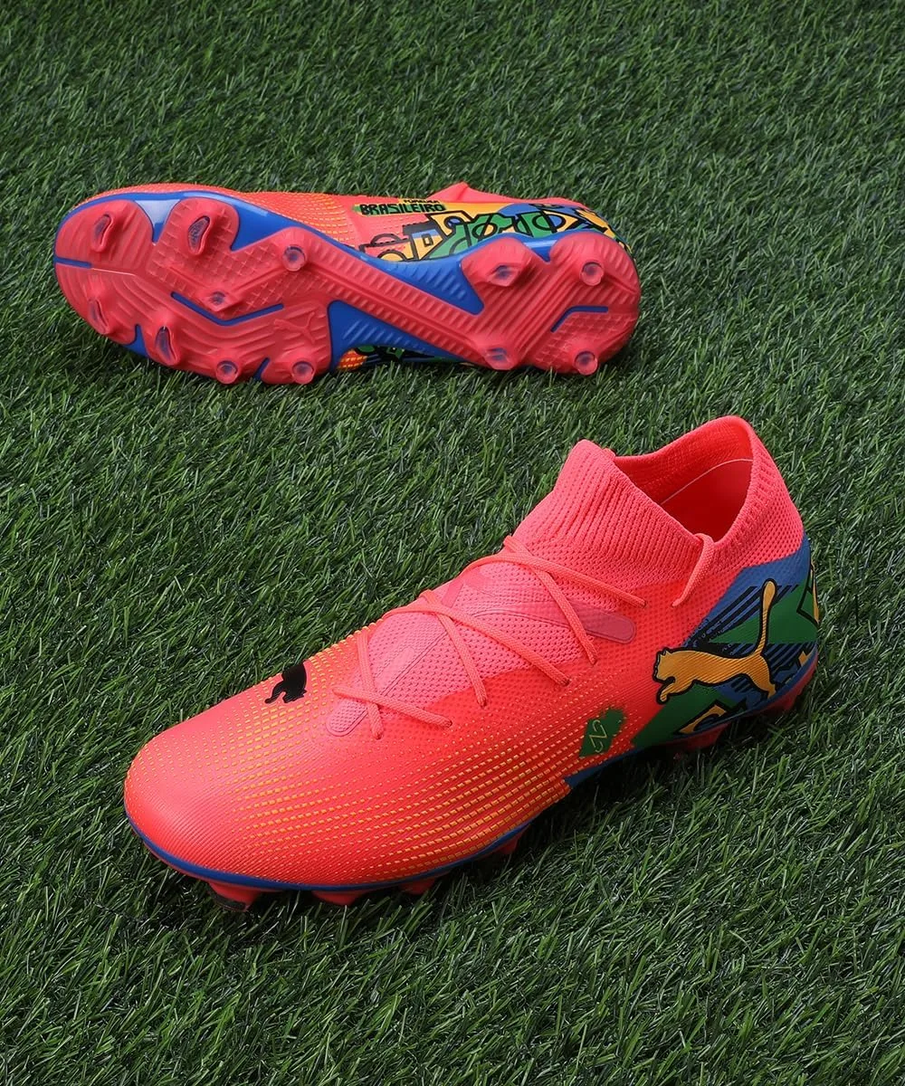 Мужские кроссовки PUMA Future 7 Match NJR Fg/Ag, синий/зеленый/оранжевый — фото 2