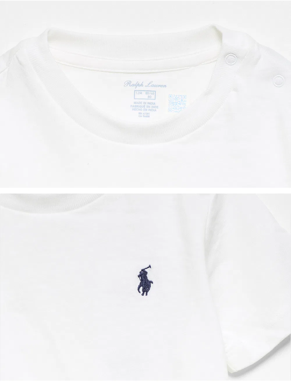 Детская футболка с круглым вырезом белая от Polo Ralph Lauren Children — фото 4