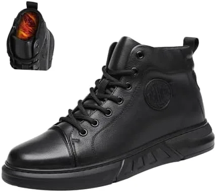 

Мужские черные высокие кожаные ботинки Keilinia, осень/зима 2023, с круглым носком, противоскользящей подошвой, боковой молнией, повседневные, деловые, ботильоны