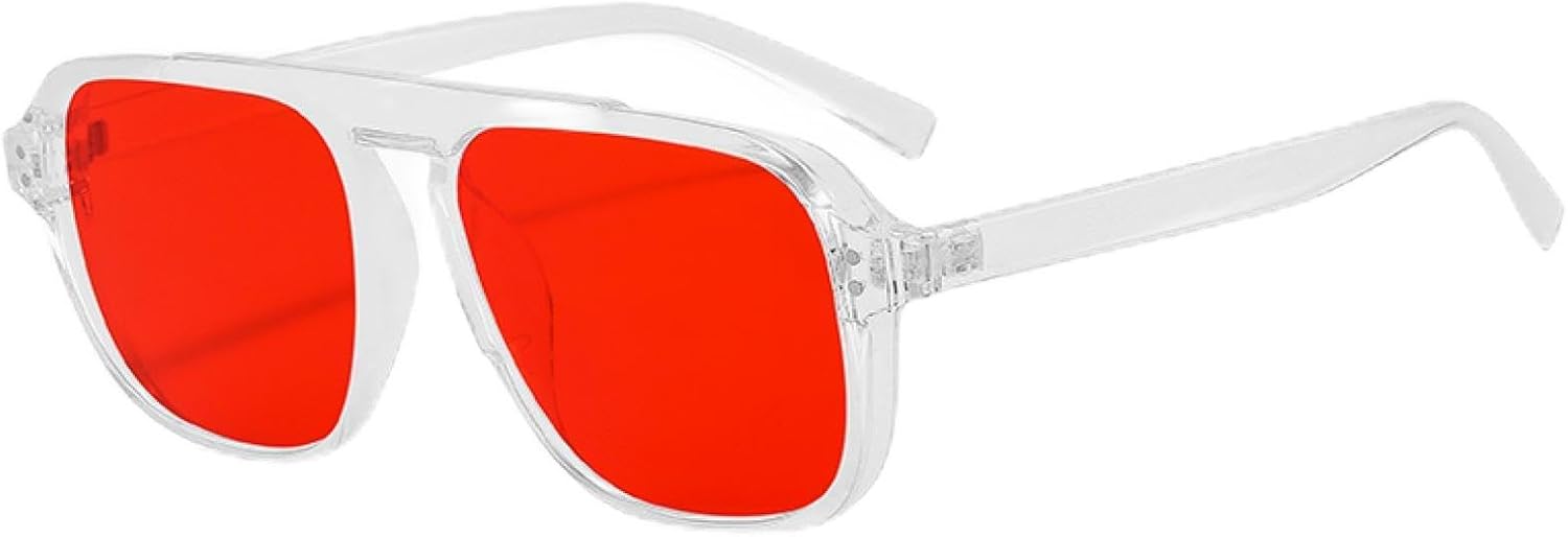 

Крупные красные квадратные солнцезащитные очки с заклепками, модные женские винтажные мужские модные желтые солнцезащитные очки с защитой от УФ-излучения UV400 WNCKSQ, C4