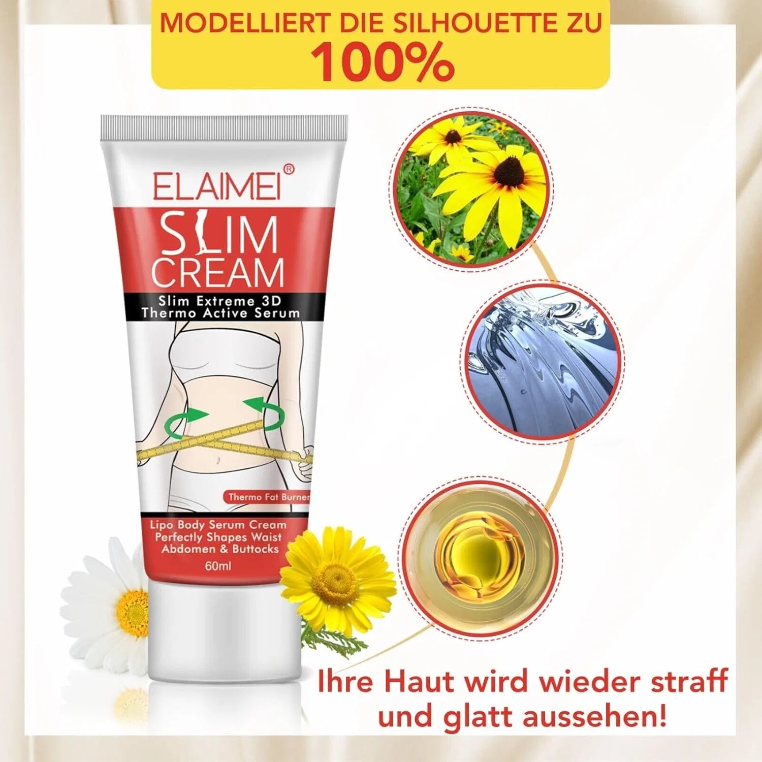 Крем для сжигания жира P-Beauty 3D Thermal Active Slim Cream, 60 мл (3 шт.) P-Beauty Cosmetic Accessories, 3 X 60 Ml — фото 4
