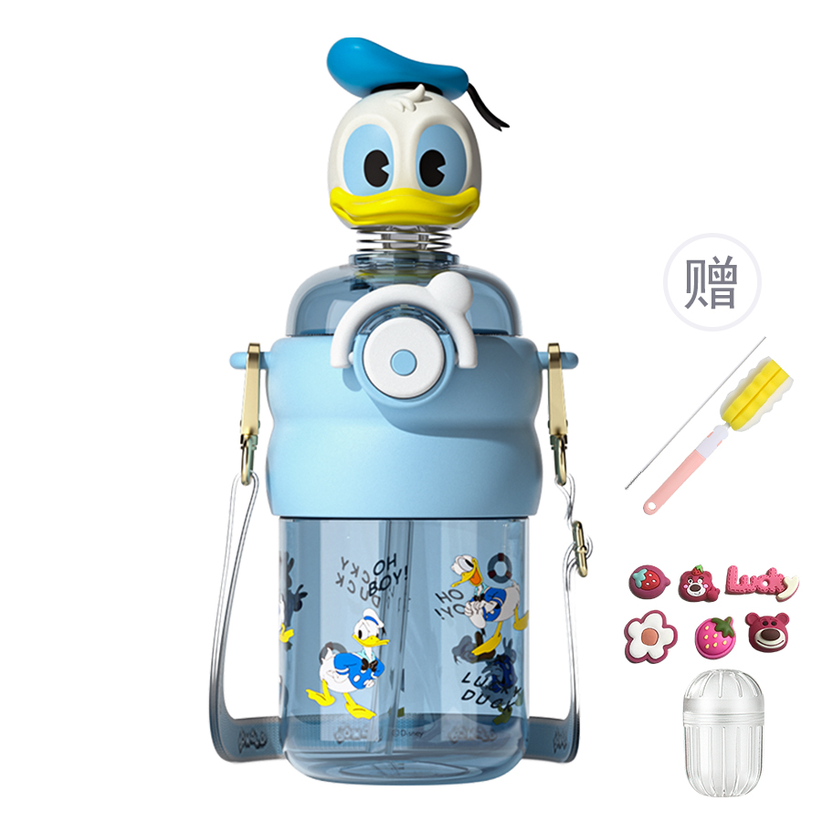 

Детская летняя кружка для школьников, бутылка для школы 600мл Disney, Donald Duck (Cleansing Tools+Random 3D Stickers+Flower Tea Balls)