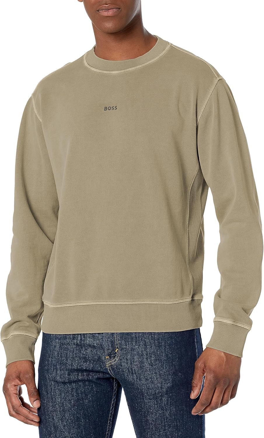 

BOSS мужской свитшот с центральным логотипом, Trout Green