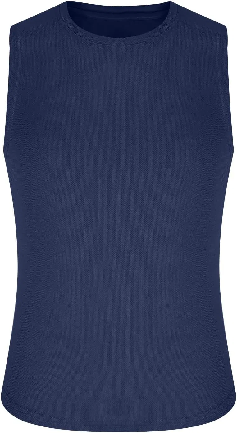 Мужской топ-майка без рукавов, дышащая ткань, A02_navy — фото 4