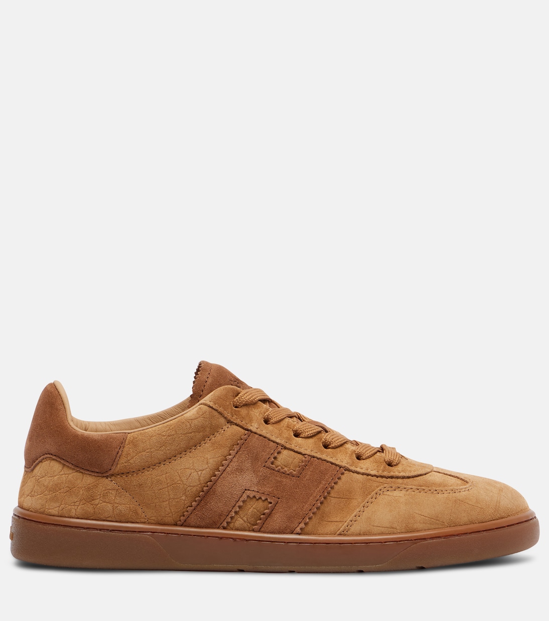 Кроссовки из замши с эффектом крокодиловой кожи Hogan, C811(Cammello Ch)+S609(Woody) — фото 4