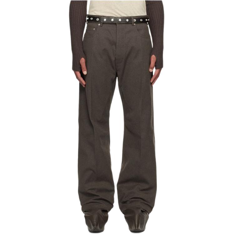 RICK OWENS Джинсы мужские коричневые Straight Fit — фото 3