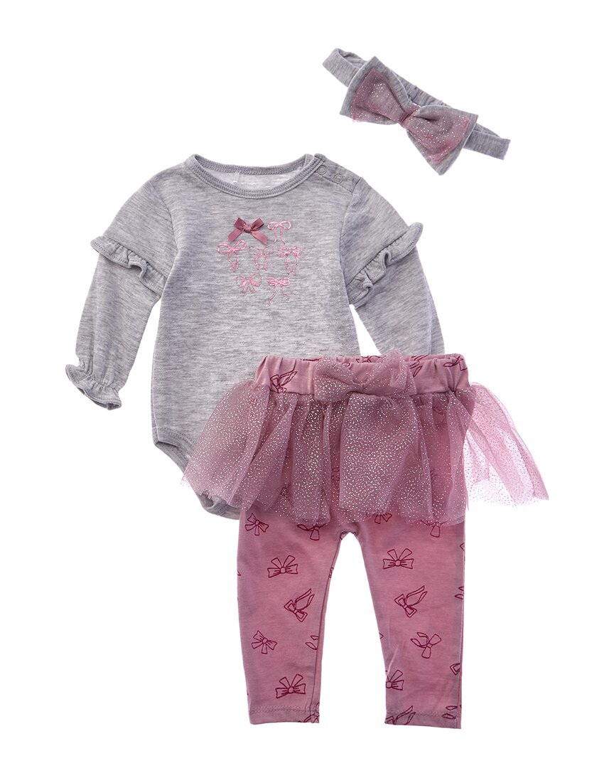 

Комплект из 3 предметов: леггинсы-пачка и повязка на голову Quiltex Bows, серый