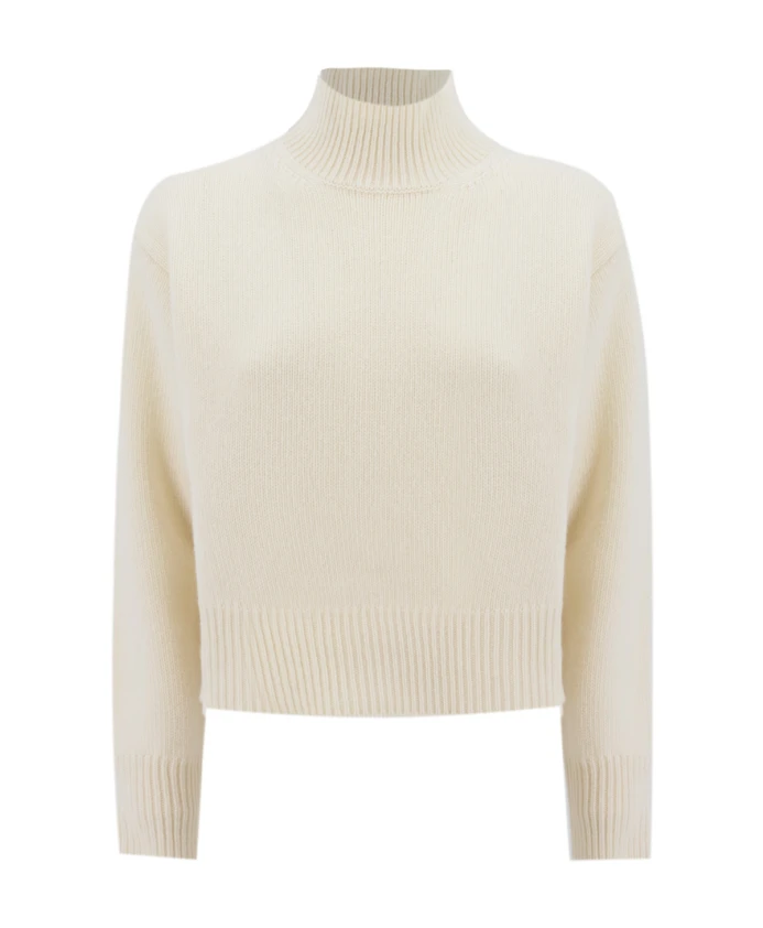 

Зимний шерстяной свитер с высоким воротником Ermanno Scervino, бежевый