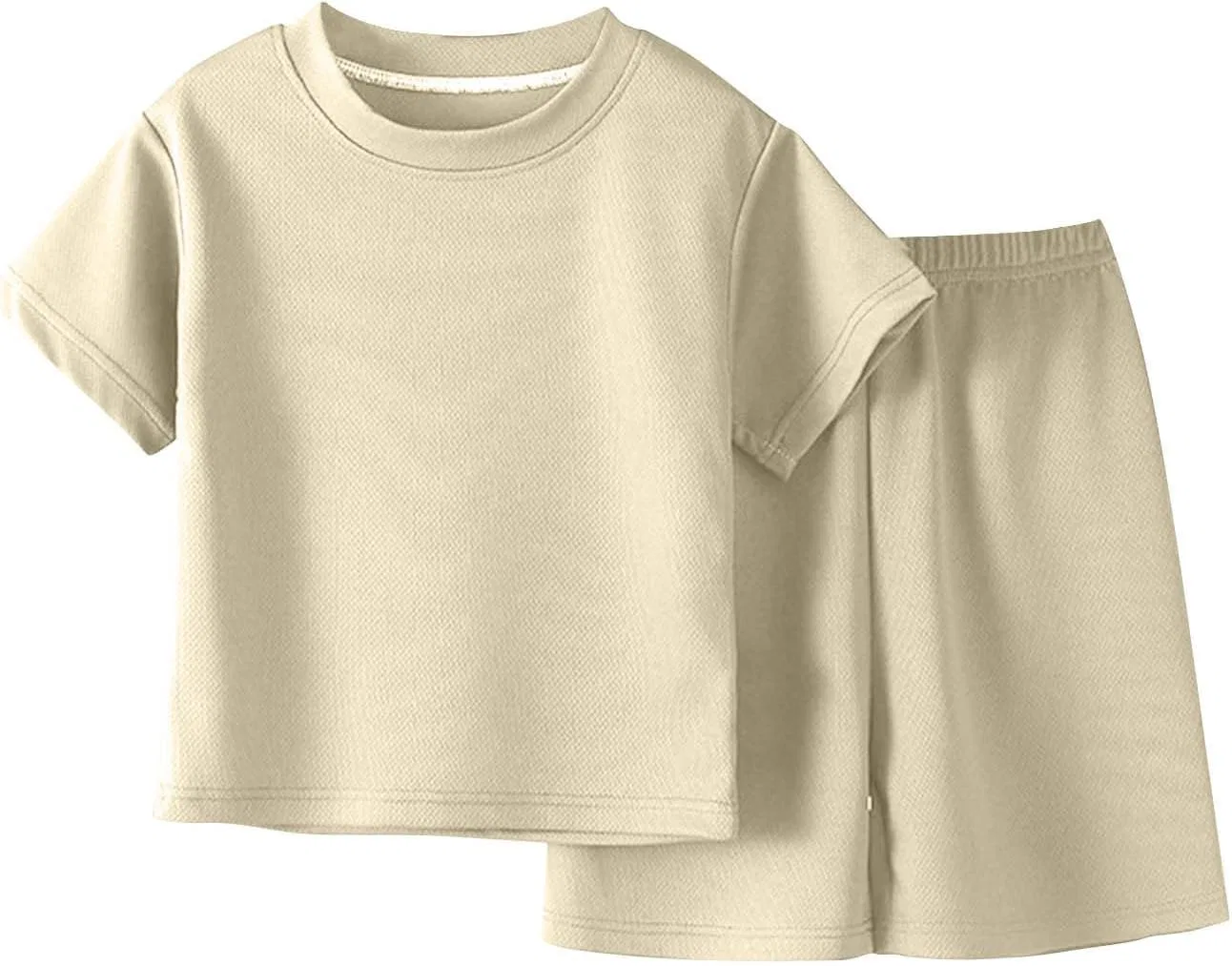 Детский спортивный костюм с футболкой и шортами AOREUGL, A02-beige — фото 3