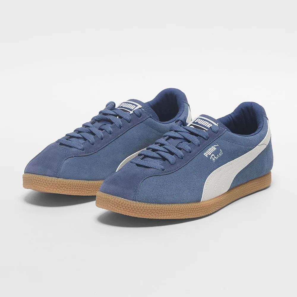 Мужские низкие кеды Brazil Leather тёмно-синие от Puma