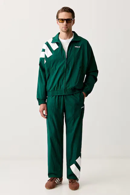Брюки прямые из полиамида TRACK PANT Adidas Originals, зеленый — фото 2