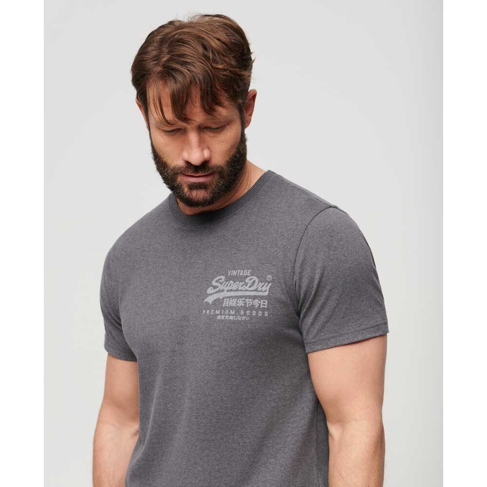 Футболка с коротким рукавом Superdry Classic Vintage Logo Heritage, серый — фото 3
