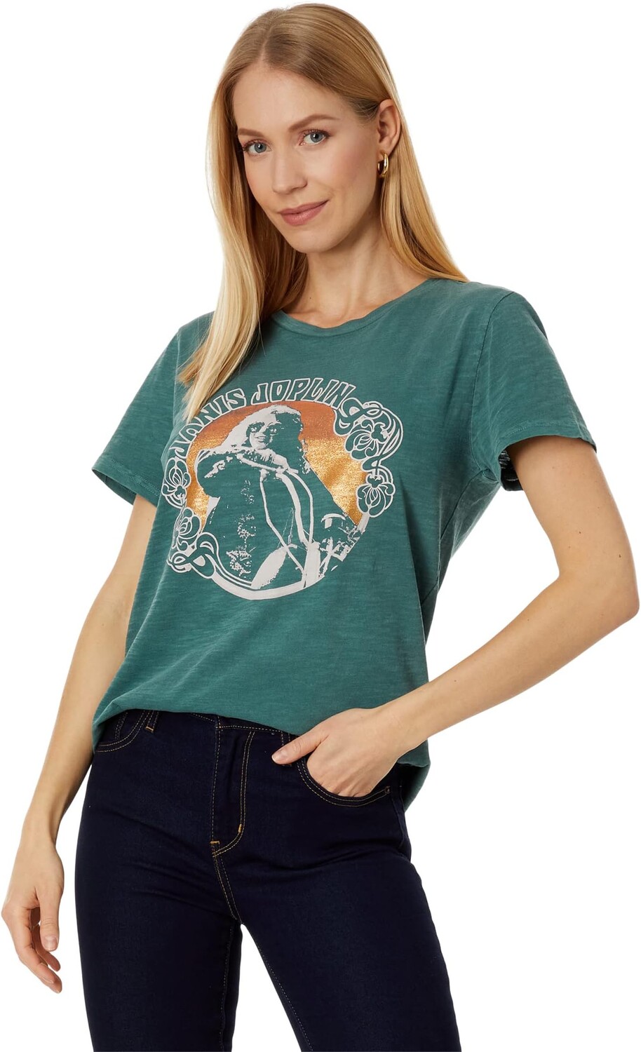 

Футболка Lucky Brand Janis Moto Classic Crew, цвет Mallard Green