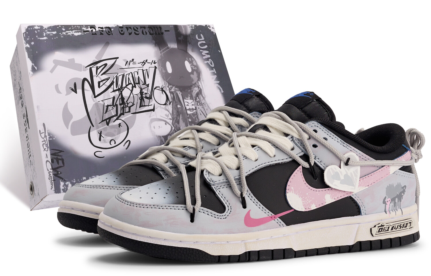 

Кроссовки Nike Dunk Skateboard Shoes Unisex Low-Top Gray Pink