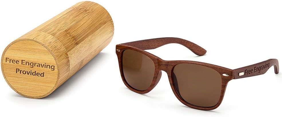 

Персонализированные солнцезащитные очки из орехового дерева с защитой от УФ-излучения UV400 в подарок жениху и свидетелю на свадьбу (коричневые, в коробке) Awerise, Sunglasses With Bamboo Box