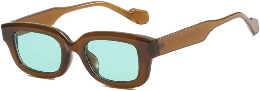 

Солнцезащитные очки с защитой от УФ-излучения UV400 | Овальная оправа, линзы конфетного цвета | Для женщин и мужчин, для занятий спортом на открытом воздухе и вождения DSVIGF, Brown Green