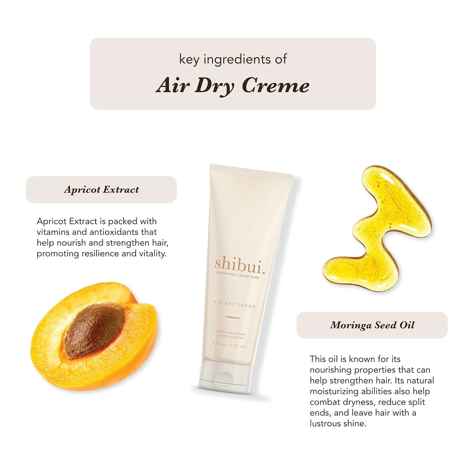 Крем для укладки волос Shibui Air Dry Creme, укрощает пушистость, питает, придает блеск и улучшает текстуру, веганский продукт, без сульфатов, 170 мл. — фото 3