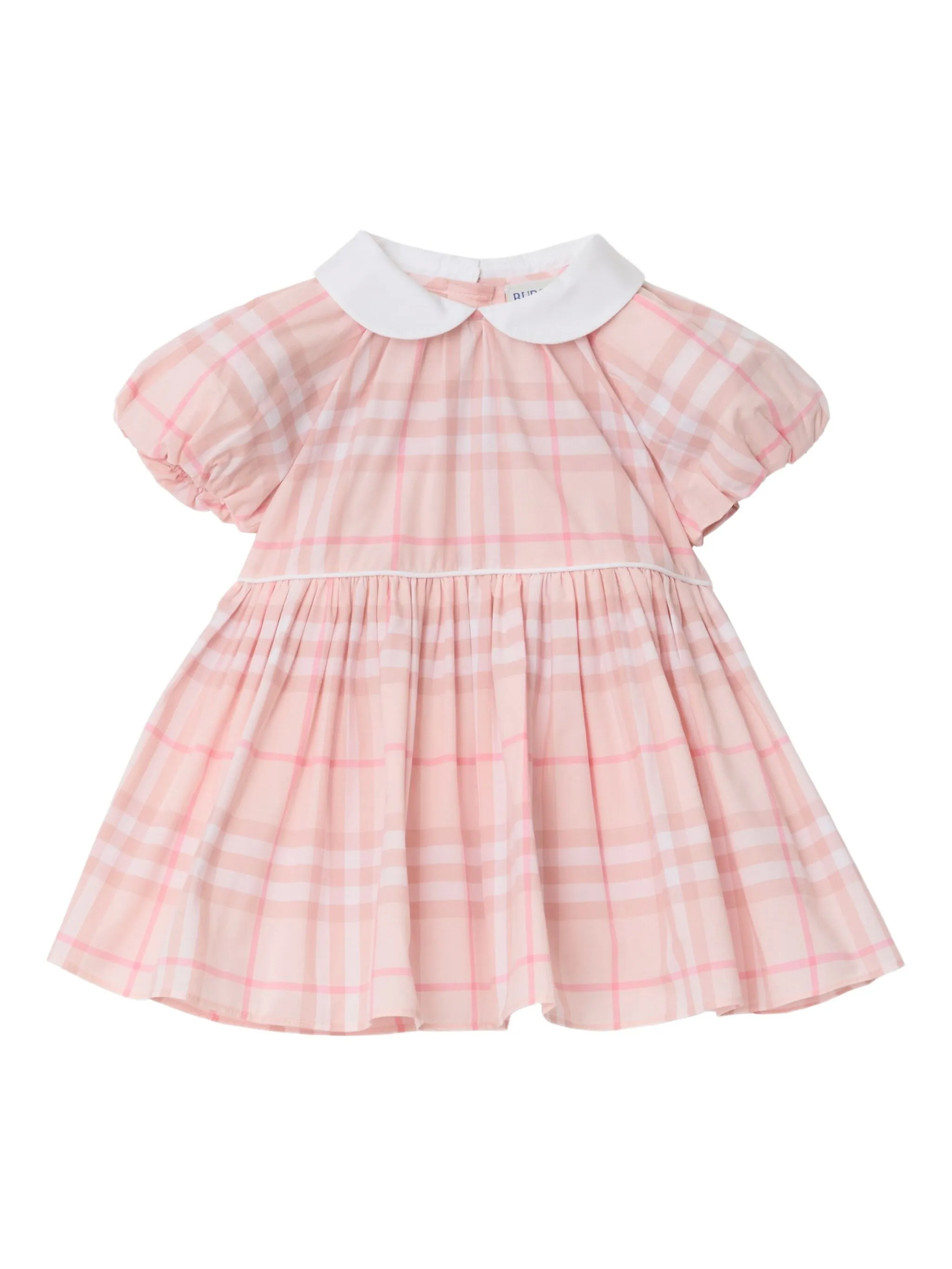 Комплект платья в клетку с воротником "Питер Пэн" (комплект из двух) Burberry Kids, розовый — фото 2