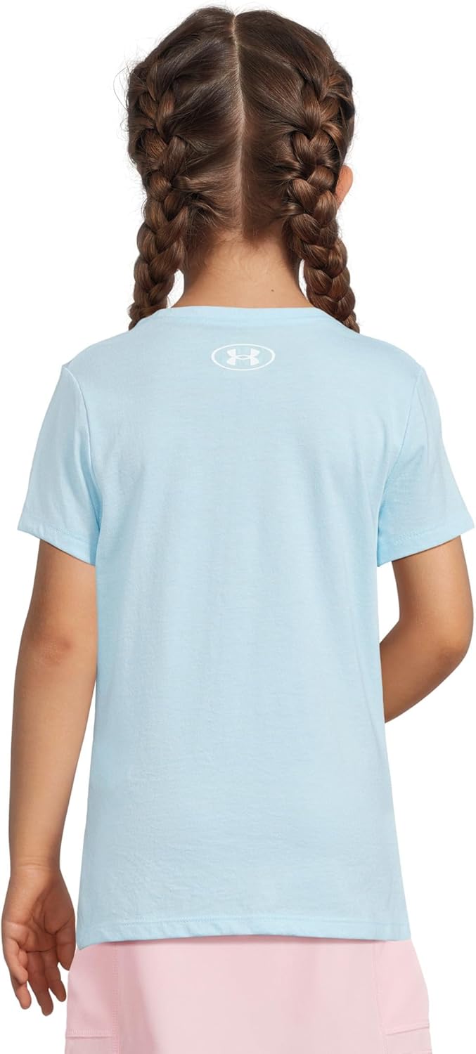 Under Armour Girls Crewneck, легкая и дышащая футболка для спорта, Stream — фото 2