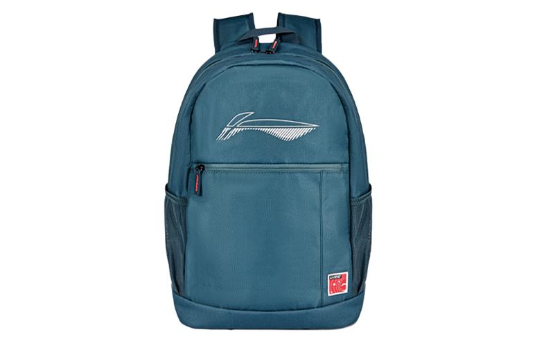 

Рюкзак из полиэстера обычный унисекс зеленый лазурно-голубой LiNing Sports Life Collection